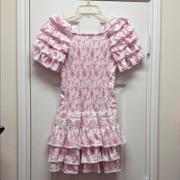 Pink Floral Ruffle Dress - Picture 4 of 5